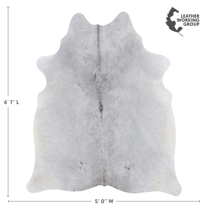 Brazilian Grey Cowhide Rug Size 6'1" L x 5'0" W 2551
