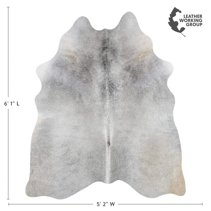 Brazilian Grey Cowhide Rug Size 6'1" L x 5'2" W 2557