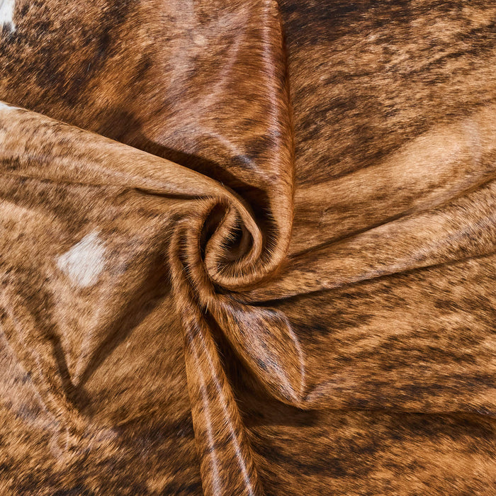 Brazilian Brindle White Belly Cowhide Rug Size 6'11" L x 6'7" W 2564