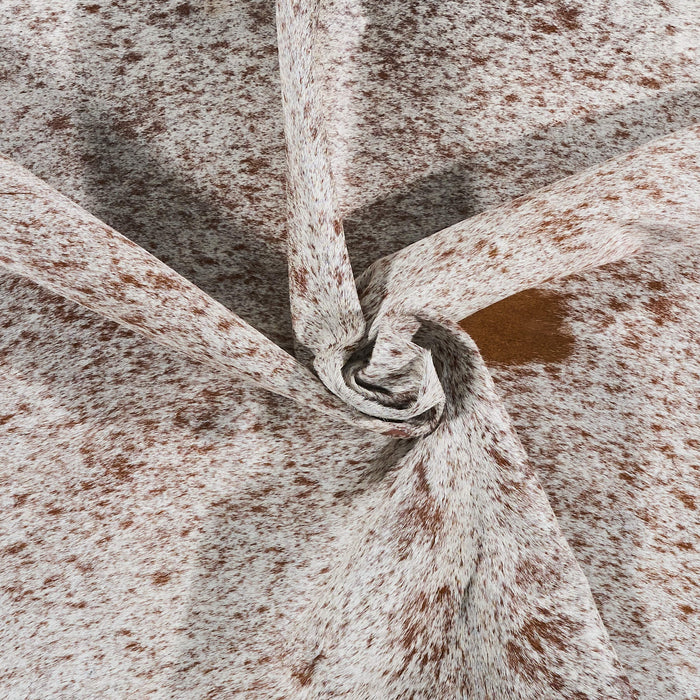 Brazilian Chocolate and White Cowhide Rug Size 8'0" L x 6'9" W 2573