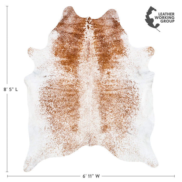 Brazilian Brown Salt and Pepper Cowhide Rug Size 8'5" L x 6'11" W 2581