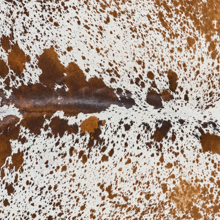 Brazilian Chocolate and White Cowhide Rug Size 8'3" L x 7'5" W 2588