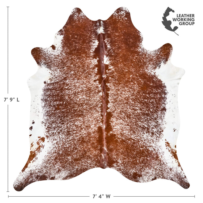 Brazilian Brown Salt and Pepper Cowhide Rug Size 7'9" L x 7'4" W 2589