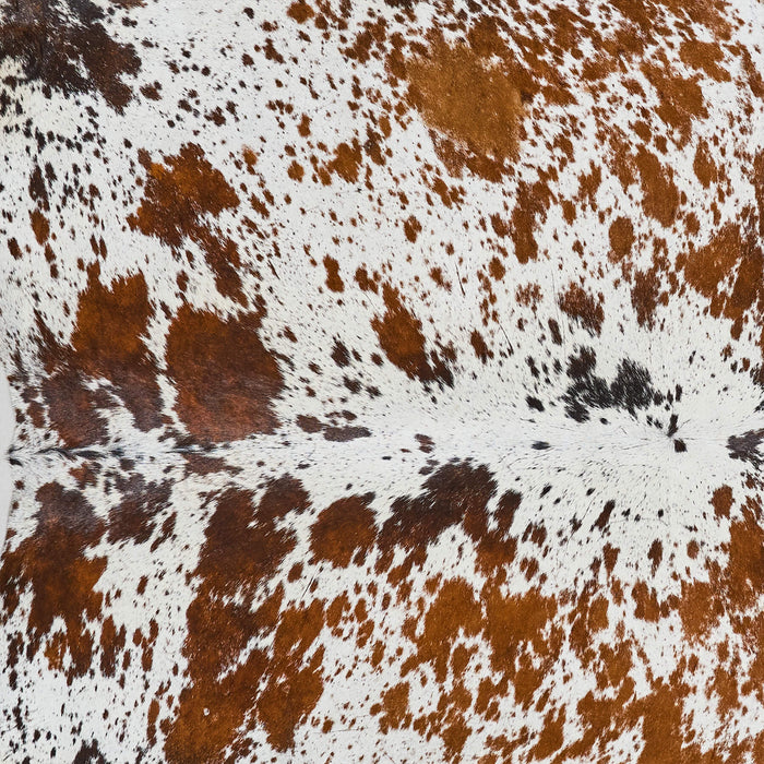 Brazilian Chocolate and White Cowhide Rug Size 7'10" L x 7'1" W 2591