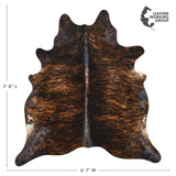 Brazilian Dark Brindle Cowhide Rug Size 7'0" L x 6'7" W 2592