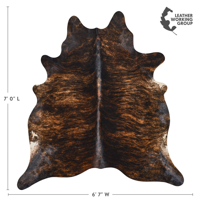 Brazilian Dark Brindle Cowhide Rug Size 7'0" L x 6'7" W 2592