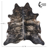 Brazilian Dark Brindle Cowhide Rug Size 6'10" L x 6'3" W 2595