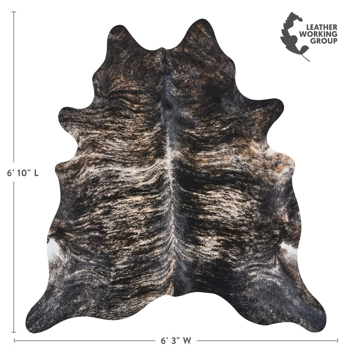 Brazilian Dark Brindle Cowhide Rug Size 6'10" L x 6'3" W 2595