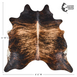 Brazilian Dark Brindle Cowhide Rug Size 6'10" L x 6'6" W 2596