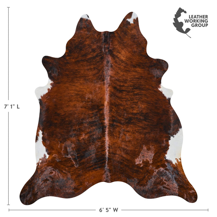Brazilian Brindle Cowhide Rug Size 7'1" L x 6'5" W 2598