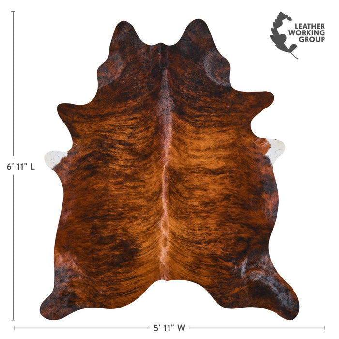 Brazilian Brindle Cowhide Rug Size 6'11" L x 5'11" W 2599