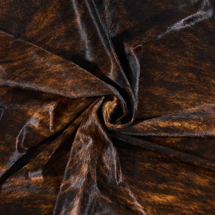 Brazilian Dark Brindle Cowhide Rug Size 7'2" L x 5'6" W 2604