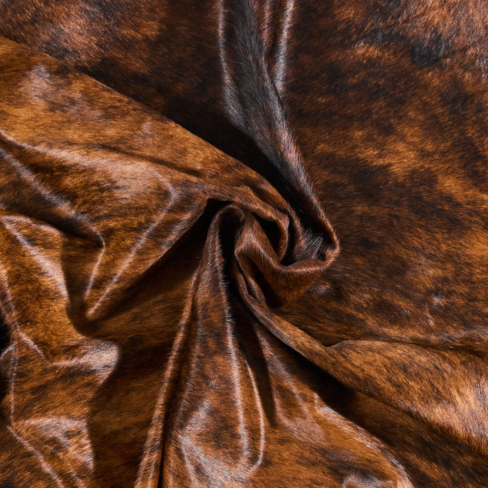 Brazilian Brindle Cowhide Rug Size 7'1" L x 6'9" W 2606