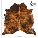 Brazilian Brindle Cowhide Rug Size 6'8" L x 6'10" W 2607