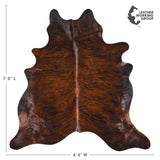 Brazilian Brindle Cowhide Rug Size 7'0" L x 6'6" W 2608