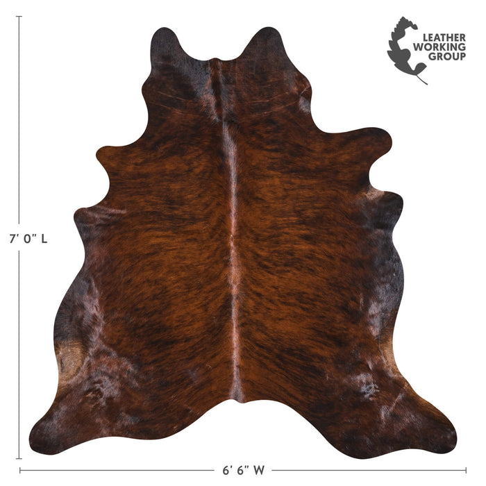 Brazilian Brindle Cowhide Rug Size 7'0" L x 6'6" W 2608