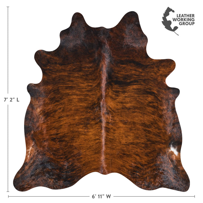 Brazilian Brindle Cowhide Rug Size 7'2" L x 6'11" W 2611
