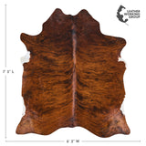 Brazilian Brindle Cowhide Rug Size 7'3" L x 6'3" W 2612