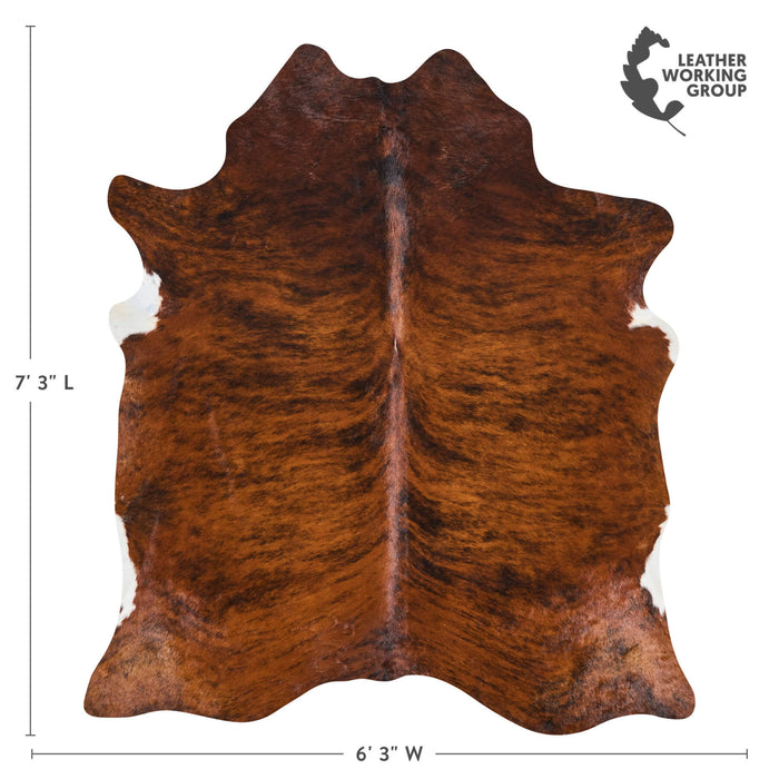 Brazilian Brindle Cowhide Rug Size 7'3" L x 6'3" W 2612
