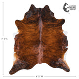 Brazilian Brindle Cowhide Rug Size 7'5" L x 6'5" W 2613