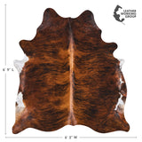 Brazilian Brindle Cowhide Rug Size 6'9" L x 6'3" W 2614