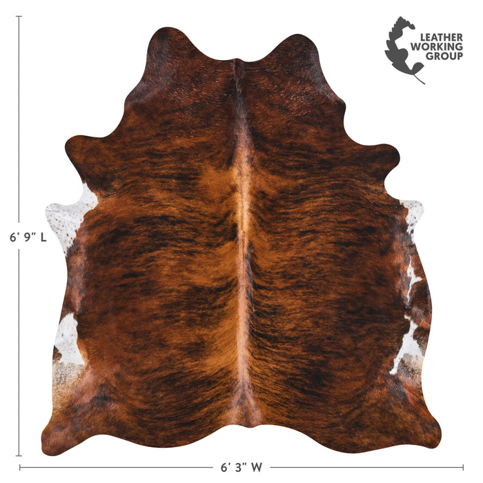 Brazilian Brindle Cowhide Rug Size 6'9" L x 6'3" W 2614