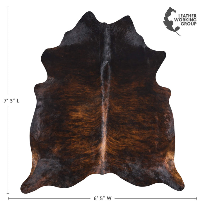 Brazilian Dark Brindle Cowhide Rug Size 7'3" L x 6'5" W 2618