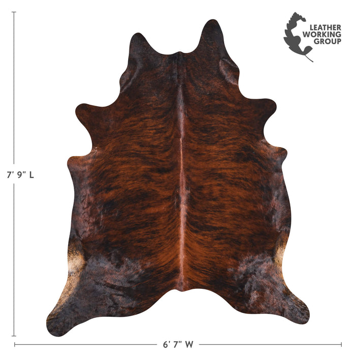 Brazilian Brindle Cowhide Rug Size 7'9" L x 6'7" W 2621