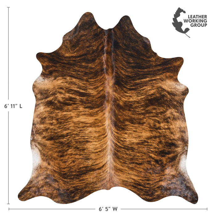 Brazilian Brindle Cowhide Rug Size 6'11" L x 6'5" W 2622