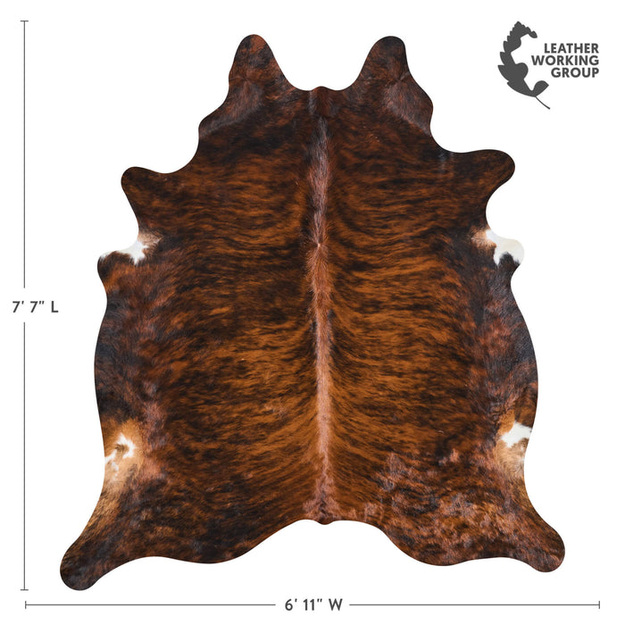 Brazilian Brindle Cowhide Rug Size 7'7" L x 6'11" W 2625