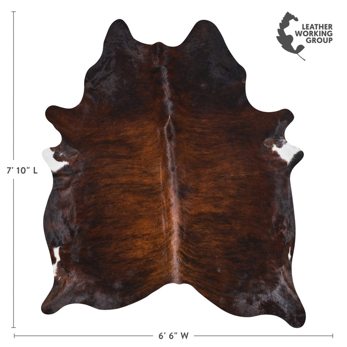 Brazilian Dark Brindle Cowhide Rug Size 7'10" L x 6'6" W 2626