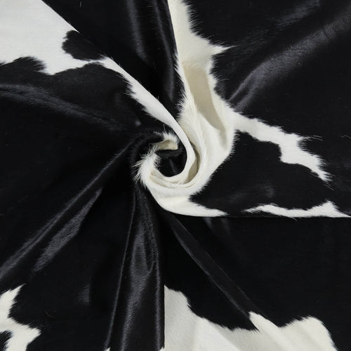 Brazilian Black and White Cowhide Rug Size 6'10" L x 5'10" W 2636