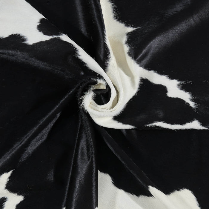 Brazilian Black and White Cowhide Rug Size 6'10" L x 5'10" W 2636