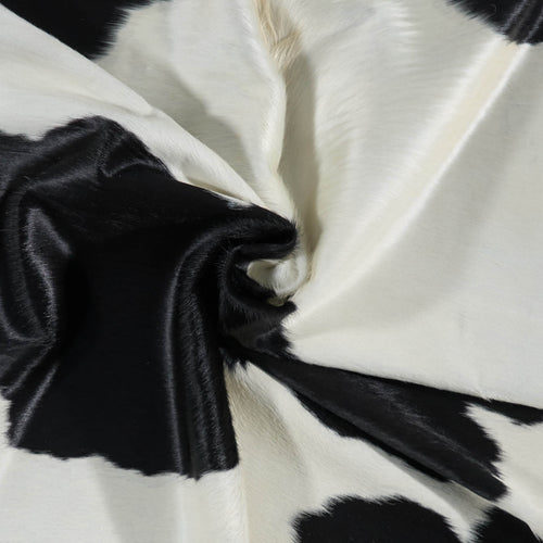 Brazilian Black and White Cowhide Rug Size 6'5" L x 5'6" W 2638