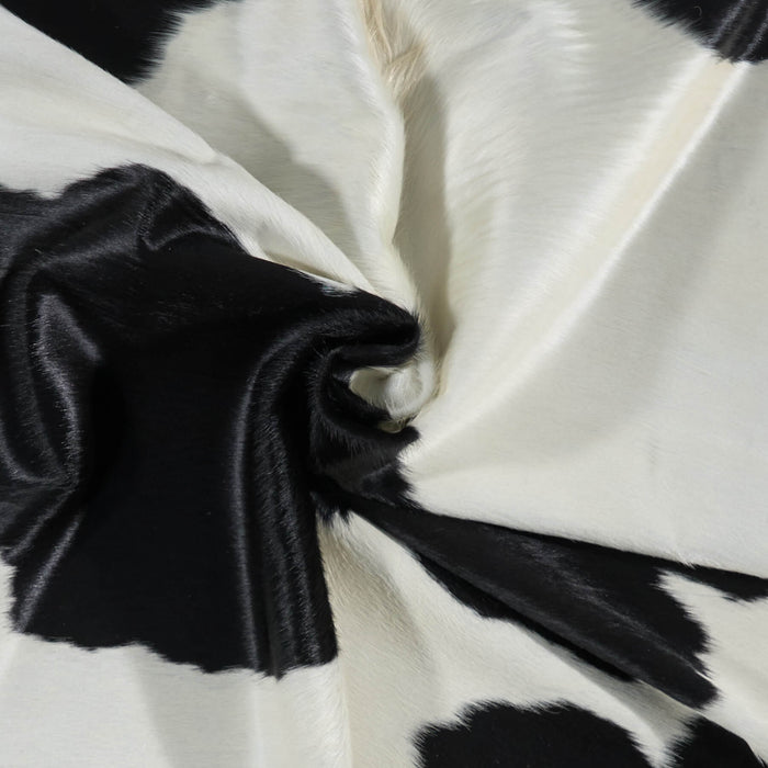 Brazilian Black and White Cowhide Rug Size 6'5" L x 5'6" W 2638