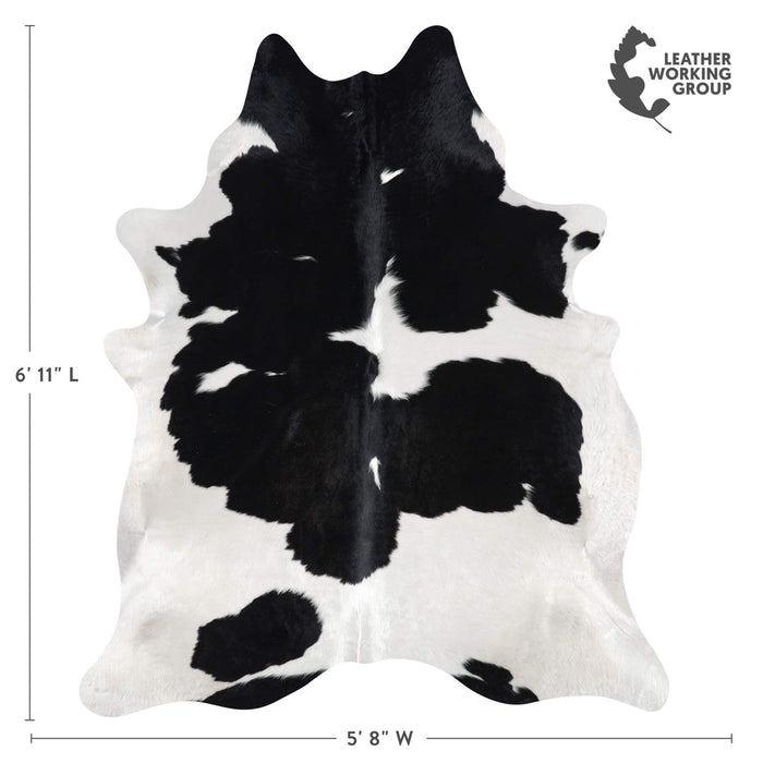 Brazilian Black and White Cowhide Rug Size 6'11" L x 5'8" W 2640