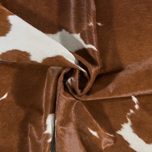 Brazilian Brown and White Cowhide Rug Size 7'3" L x 6'7" W 2641
