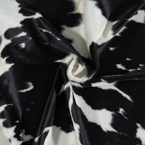 Brazilian Black and White Cowhide Rug Size 7'3" L x 5'10" W 2643