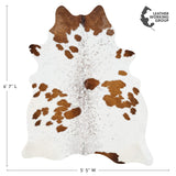 Brazilian Brown and White Cowhide Rug Size 6'7" L x 5'5" W 2644