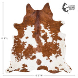 Brazilian Brown and White Cowhide Rug Size 6'8" L x 6'2" W 2646