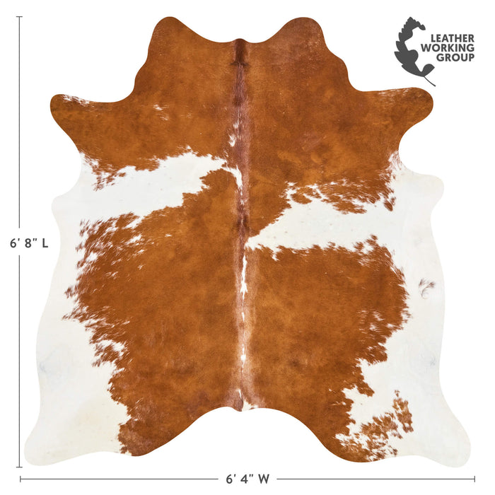 Brazilian Brown and White Cowhide Rug Size 6'8" L x 6'4" W 2649