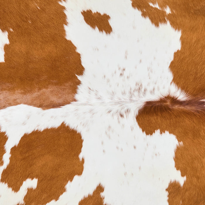Brazilian Brown and White Cowhide Rug Size 6'8" L x 5'10" W 2651