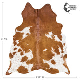 Brazilian Brown and White Cowhide Rug Size 6'7" L x 5'10" W 2652