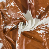 Brazilian Brown and White Cowhide Rug Size 6'6" L x 4'11" W 2654