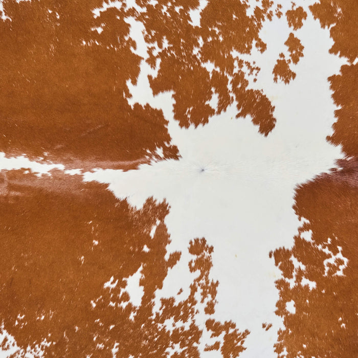 Brazilian Brown and White Cowhide Rug Size 6'6" L x 4'11" W 2654