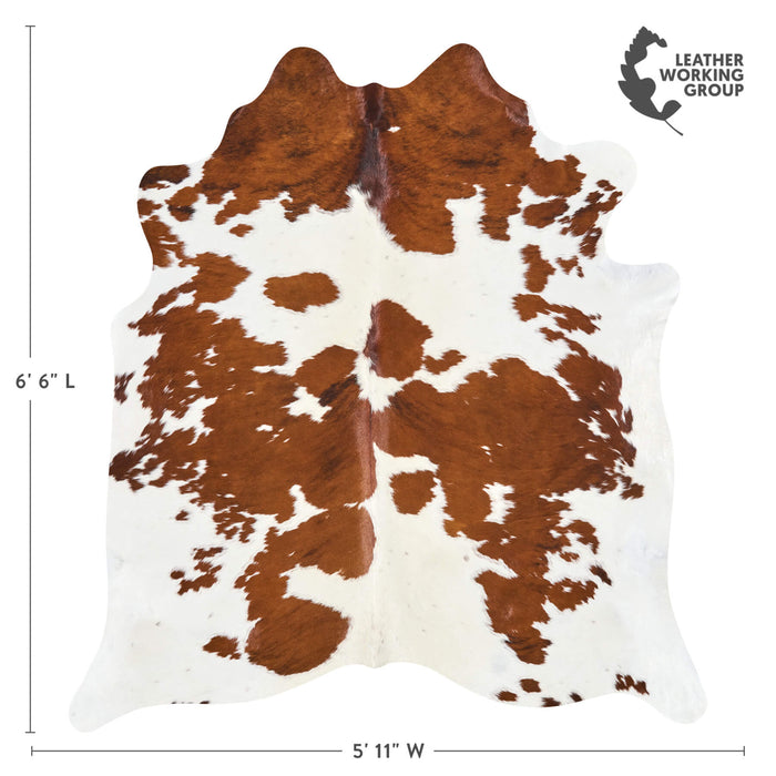 Brazilian Tricolor Cowhide Rug Size 6'6" L x 5'11" W 2655