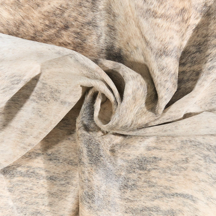 Brazilian Light Grey Brindle Cowhide Rug Size 6'7" L x 5'8" W 2658