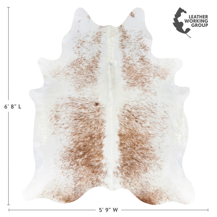 Brazilian Brown Salt and Pepper Cowhide Rug Size 6'8" L x 5'9" W 2666