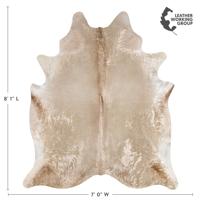 Brazilian Champagne Cowhide Rug Size 8'1" L x 7'0" W 2675