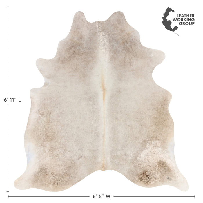 Brazilian Champagne Cowhide Rug Size 6'11" L x 6'5" W 2682